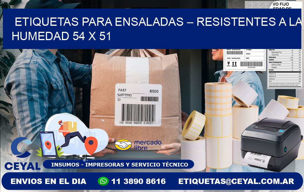 Etiquetas para ensaladas – Resistentes a la humedad 54 x 51