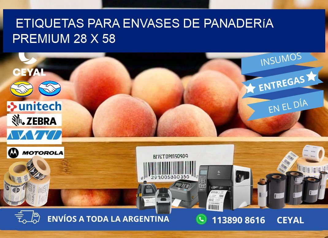 Etiquetas para envases de panadería premium 28 x 58