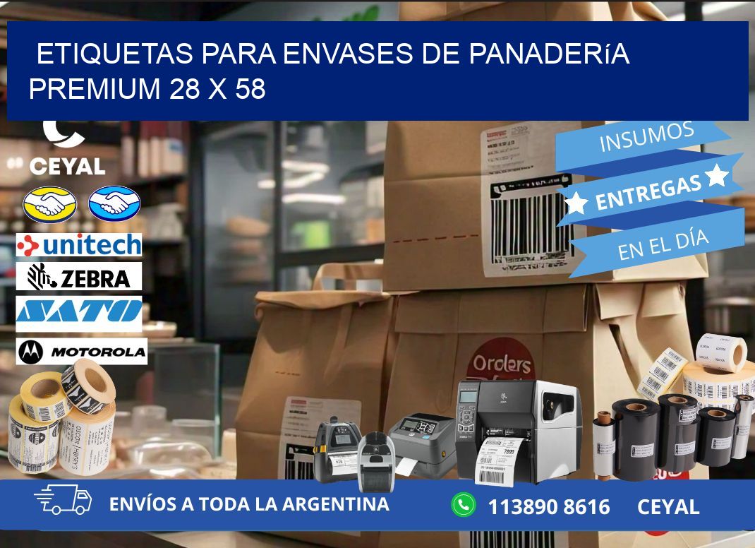 Etiquetas para envases de panadería premium 28 x 58