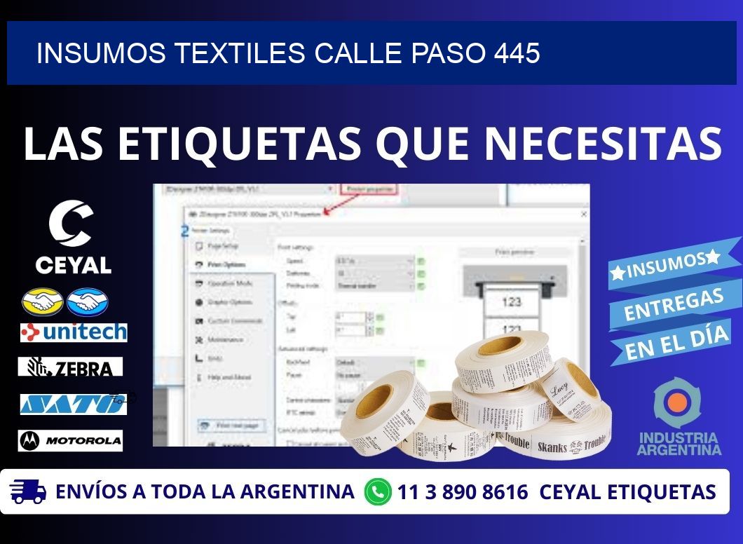 INSUMOS TEXTILES CALLE PASO 445