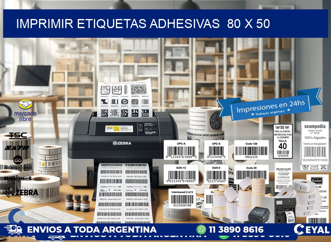 Imprimir Etiquetas adhesivas  80 x 50