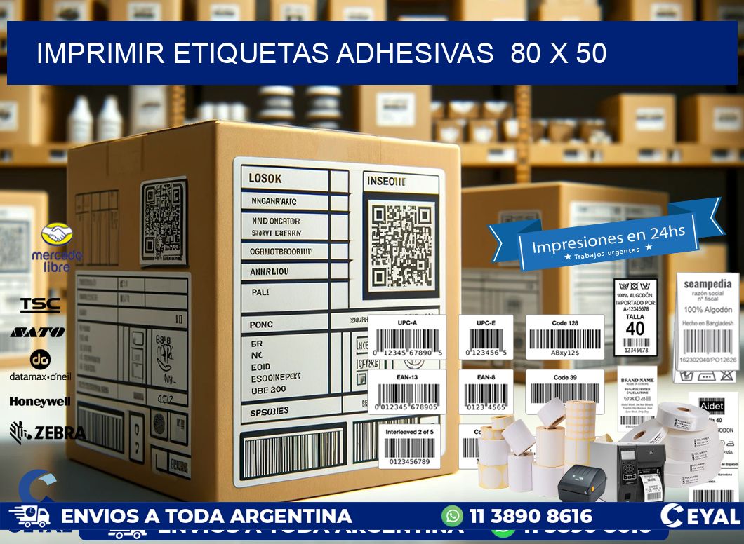 Imprimir Etiquetas adhesivas  80 x 50