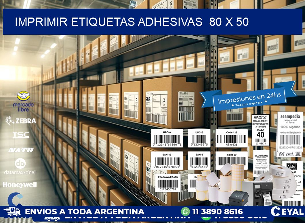 Imprimir Etiquetas adhesivas  80 x 50