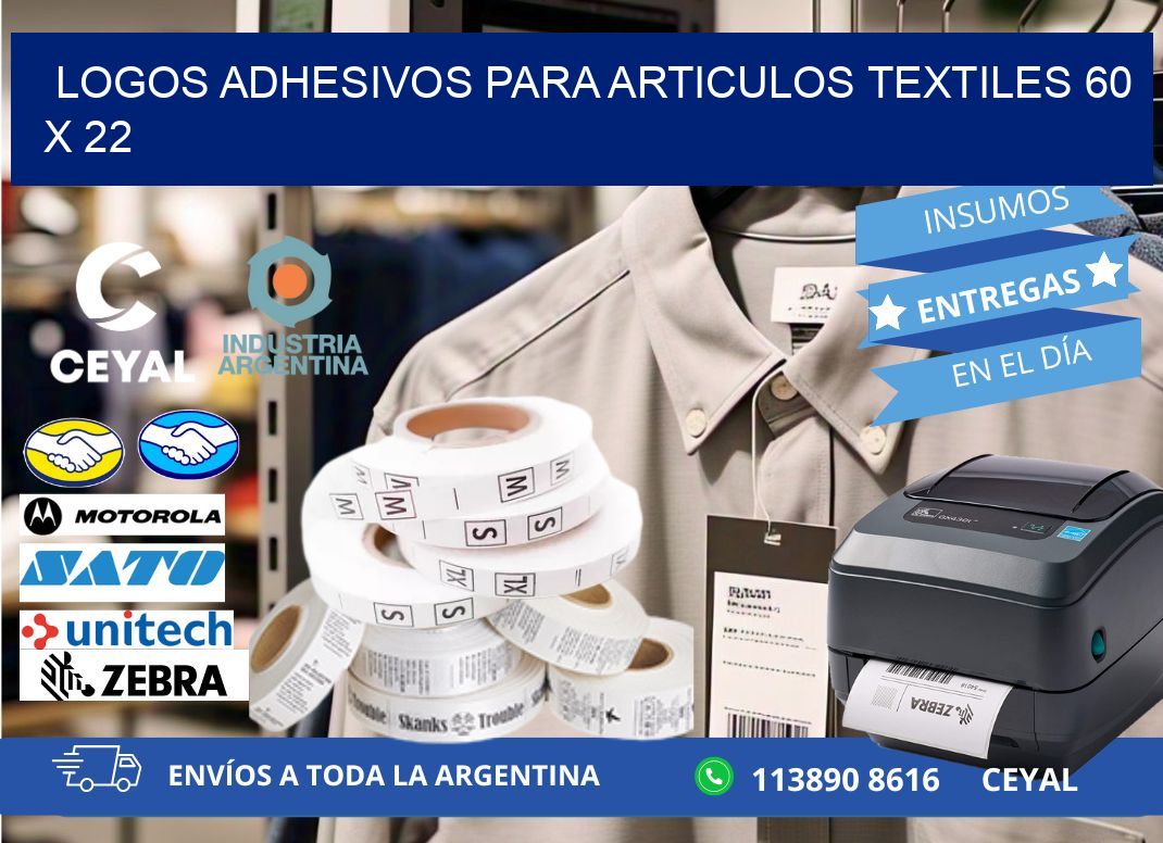 LOGOS ADHESIVOS PARA ARTICULOS TEXTILES 60 x 22