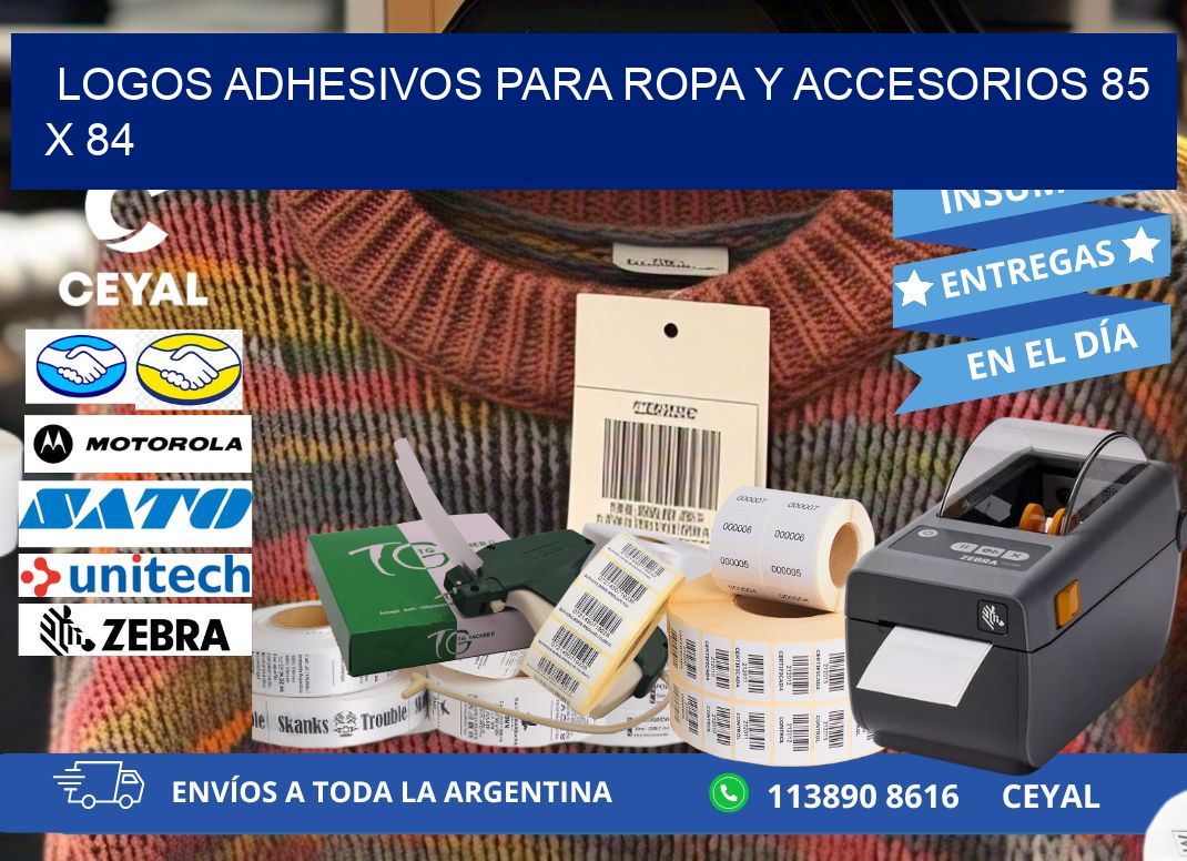 LOGOS ADHESIVOS PARA ROPA Y ACCESORIOS 85 x 84