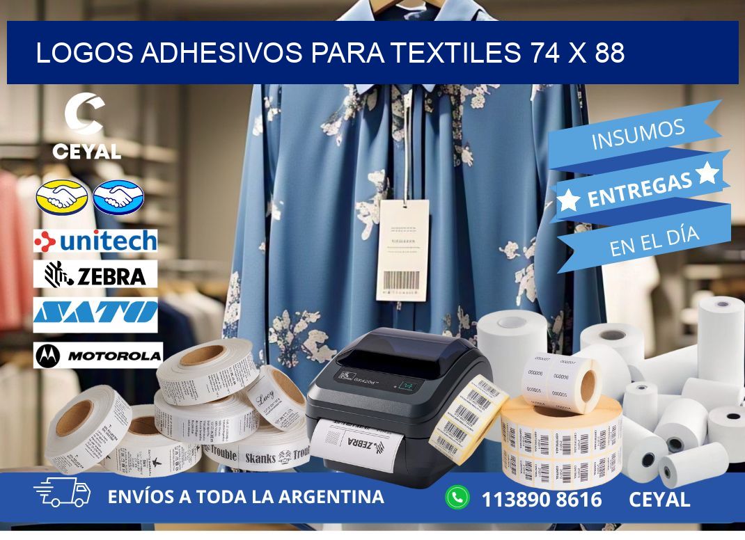 LOGOS ADHESIVOS PARA TEXTILES 74 x 88