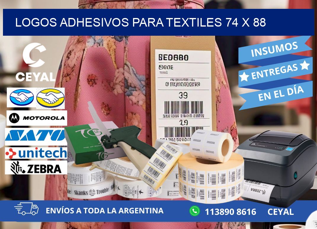 LOGOS ADHESIVOS PARA TEXTILES 74 x 88