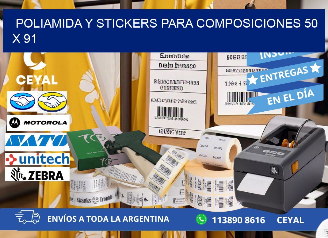 POLIAMIDA Y STICKERS PARA COMPOSICIONES 50 x 91