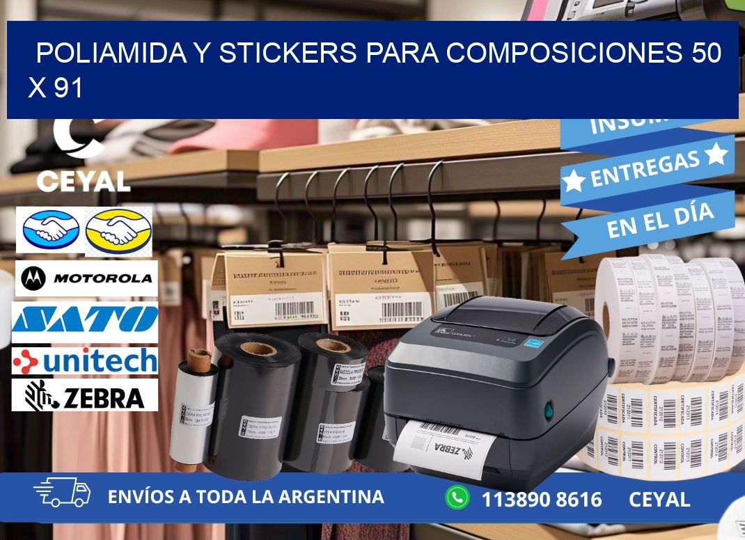 POLIAMIDA Y STICKERS PARA COMPOSICIONES 50 x 91