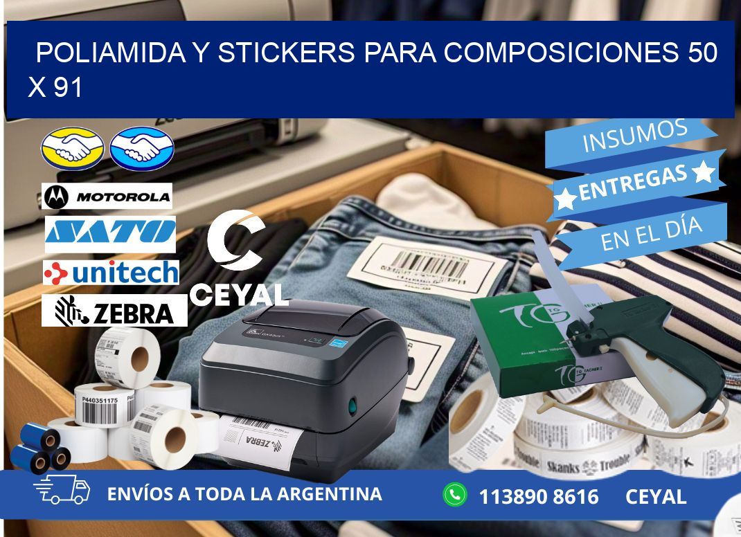 POLIAMIDA Y STICKERS PARA COMPOSICIONES 50 x 91