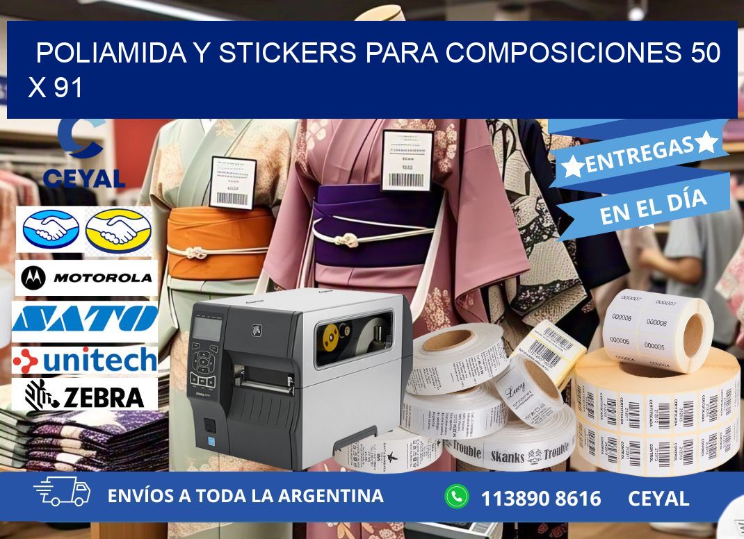 POLIAMIDA Y STICKERS PARA COMPOSICIONES 50 x 91