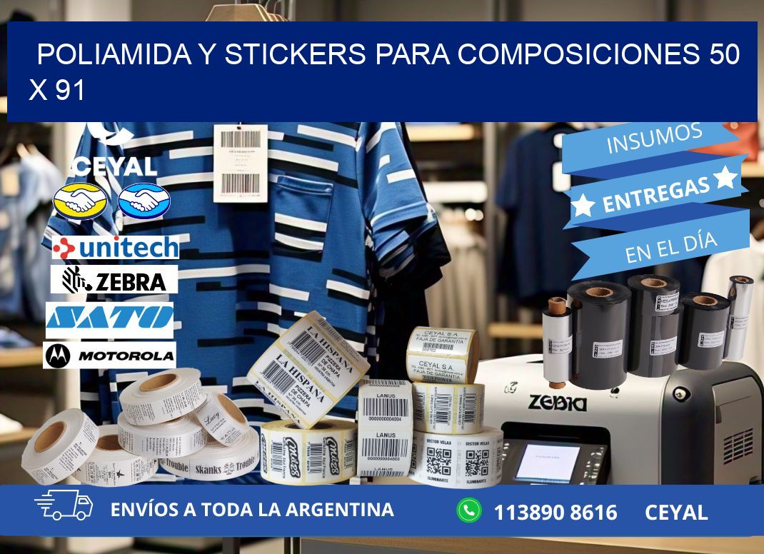 POLIAMIDA Y STICKERS PARA COMPOSICIONES 50 x 91