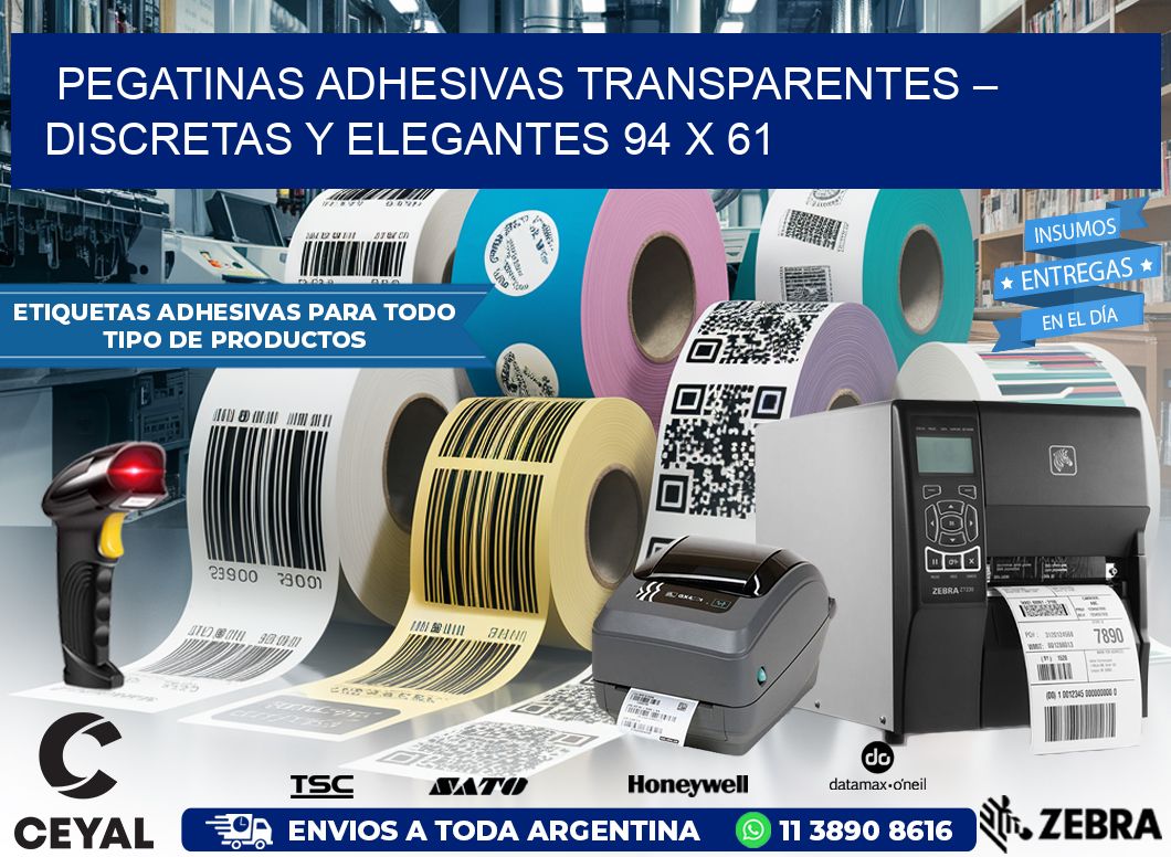 Pegatinas Adhesivas Transparentes – Discretas y Elegantes 94 x 61