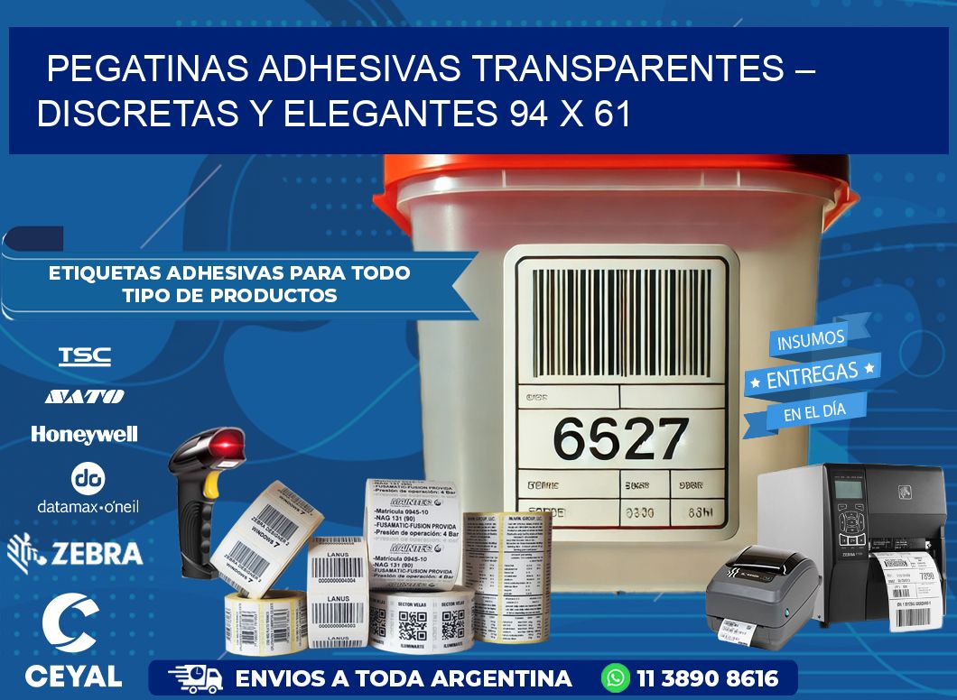 Pegatinas Adhesivas Transparentes – Discretas y Elegantes 94 x 61