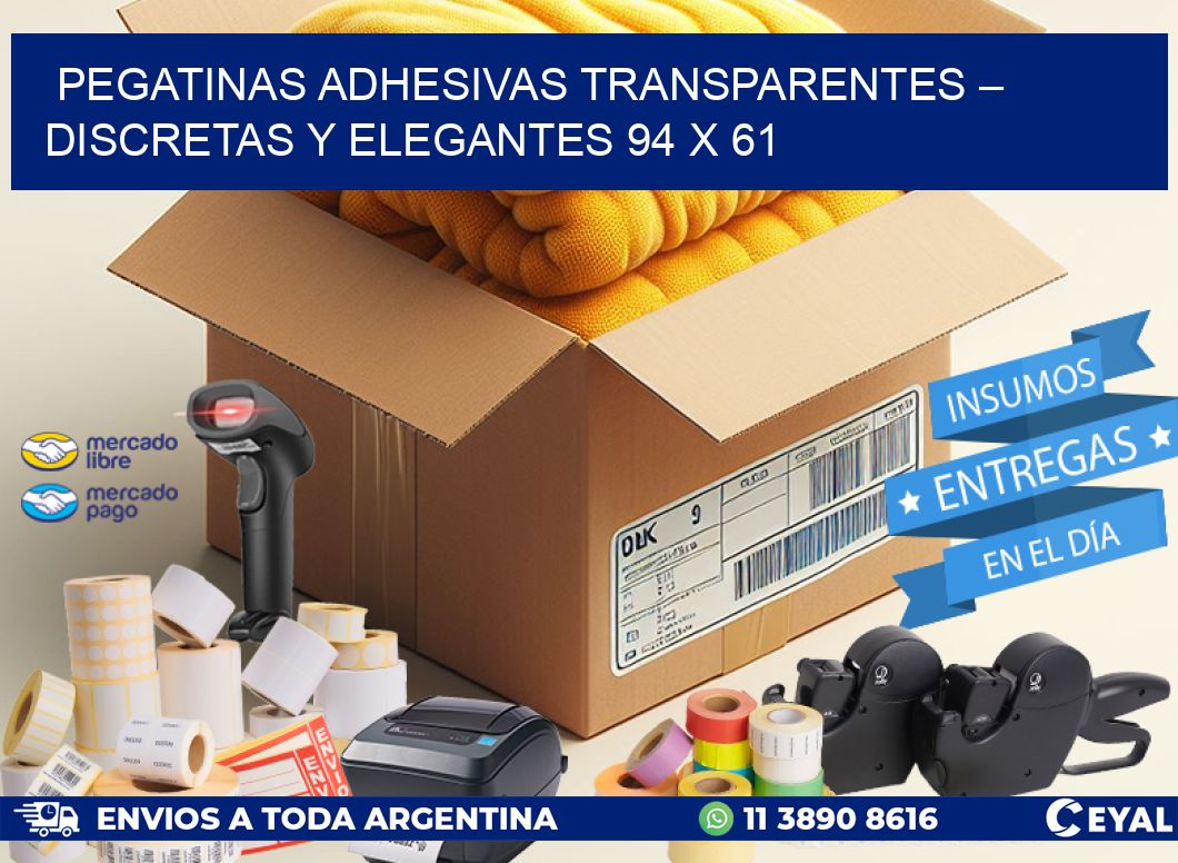 Pegatinas Adhesivas Transparentes – Discretas y Elegantes 94 x 61