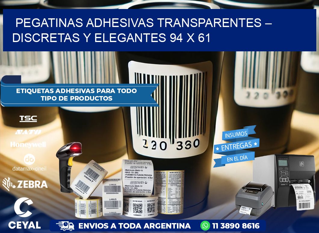 Pegatinas Adhesivas Transparentes – Discretas y Elegantes 94 x 61