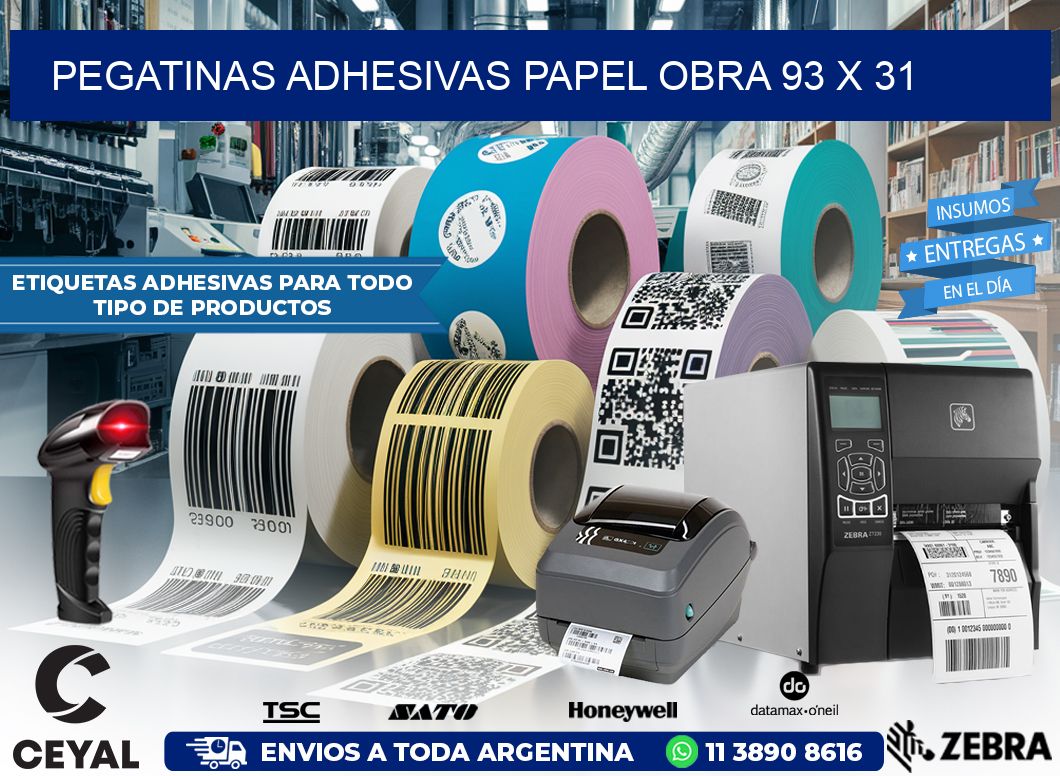 Pegatinas Adhesivas papel Obra 93 x 31