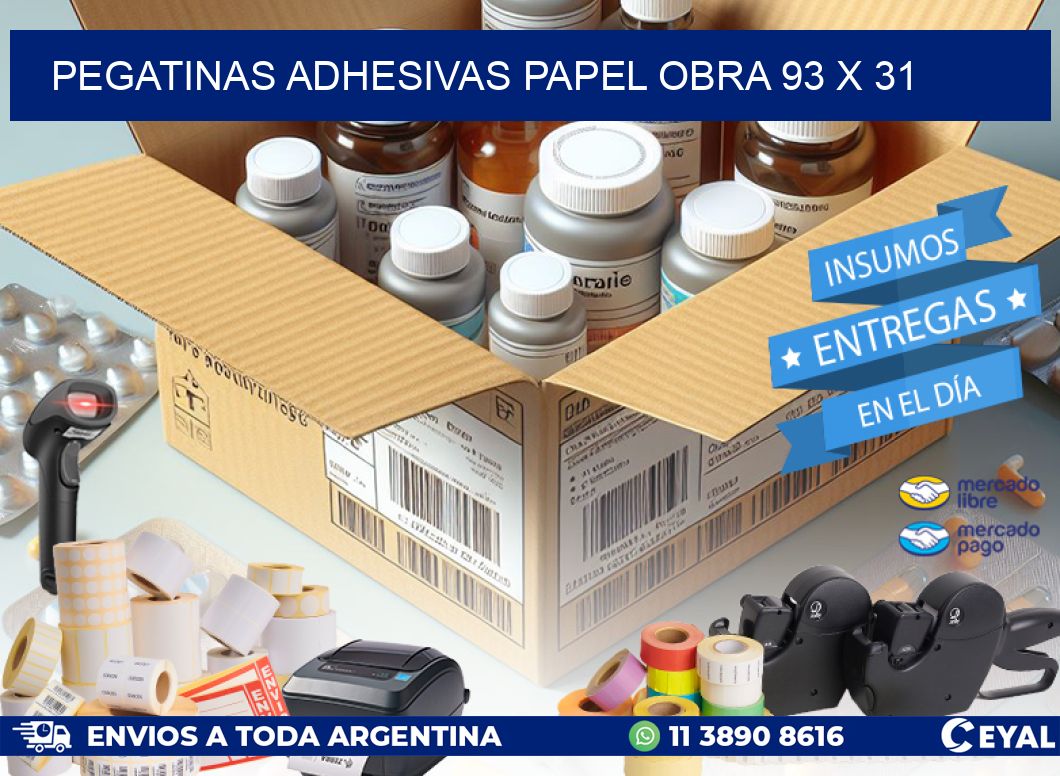 Pegatinas Adhesivas papel Obra 93 x 31