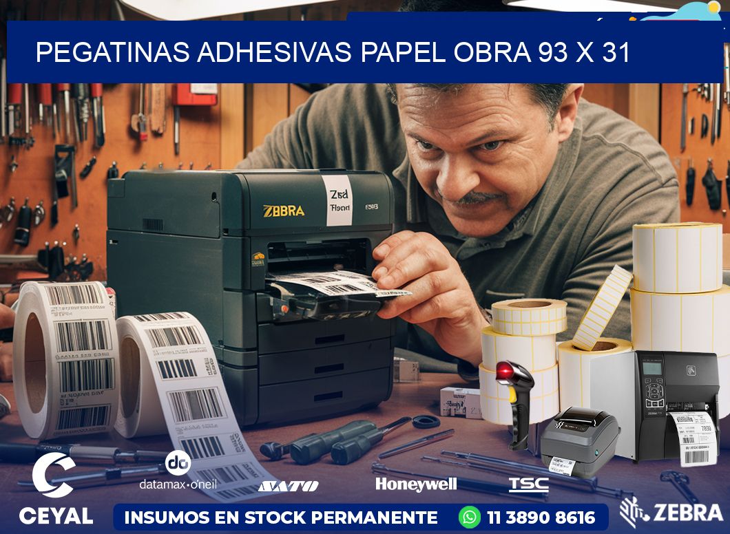 Pegatinas Adhesivas papel Obra 93 x 31