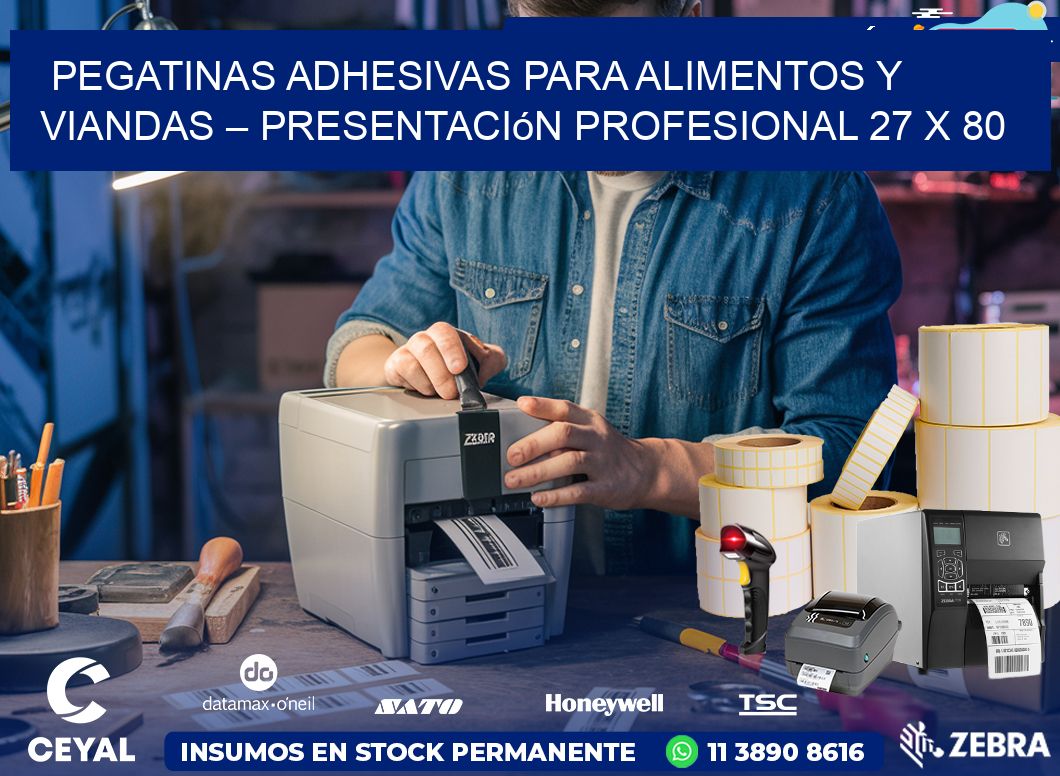 Pegatinas Adhesivas para Alimentos y Viandas – Presentación Profesional 27 x 80