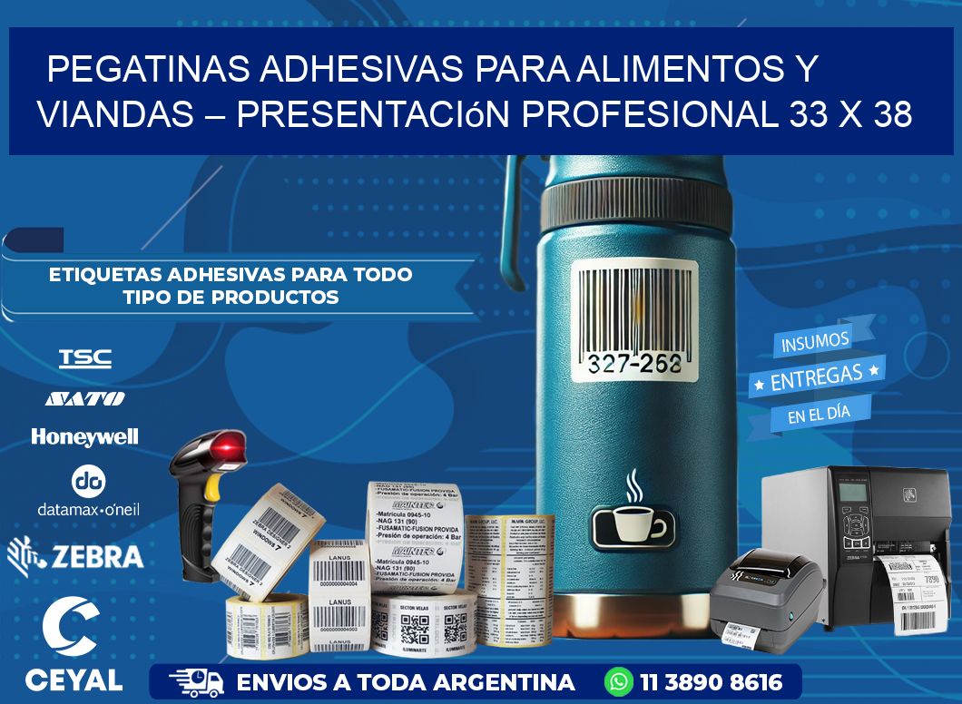 Pegatinas Adhesivas para Alimentos y Viandas – Presentación Profesional 33 x 38