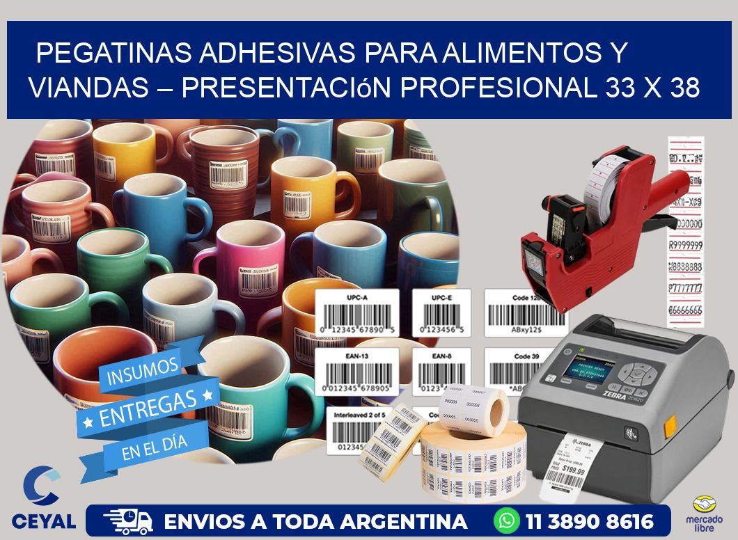 Pegatinas Adhesivas para Alimentos y Viandas – Presentación Profesional 33 x 38