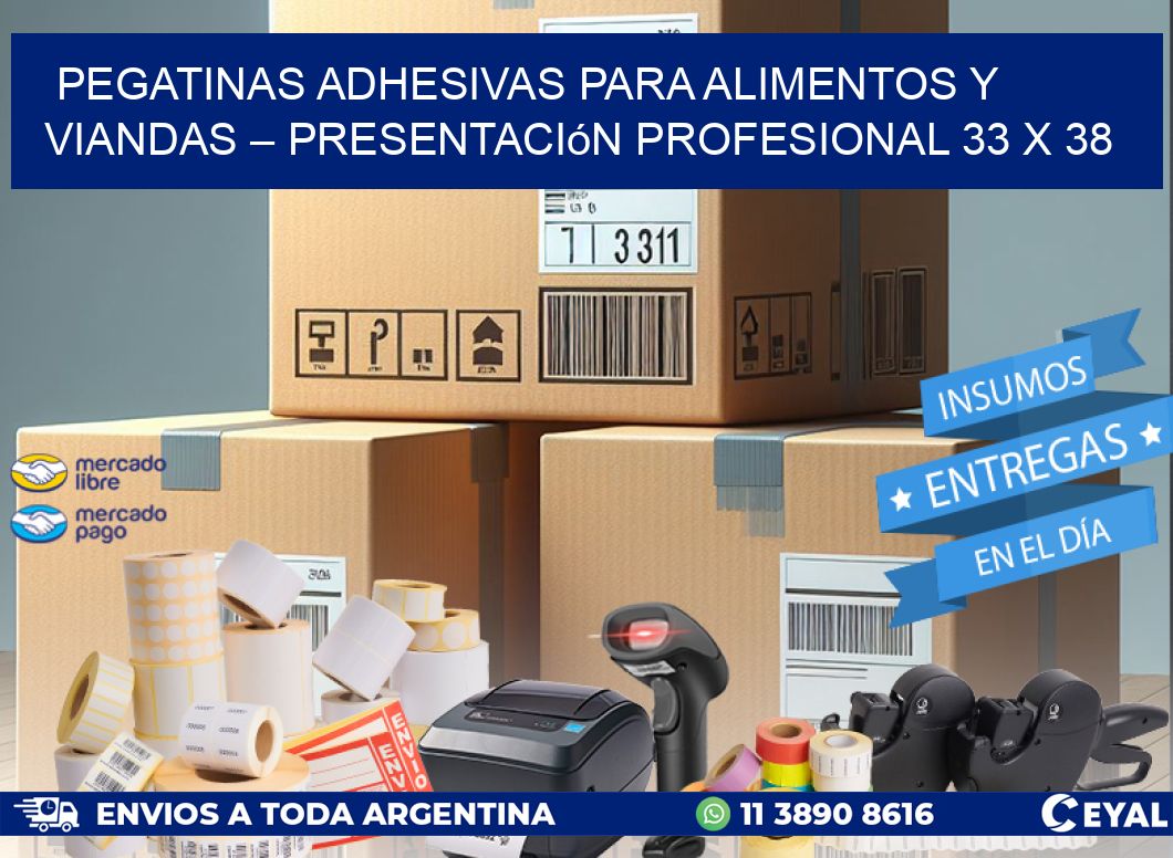 Pegatinas Adhesivas para Alimentos y Viandas – Presentación Profesional 33 x 38