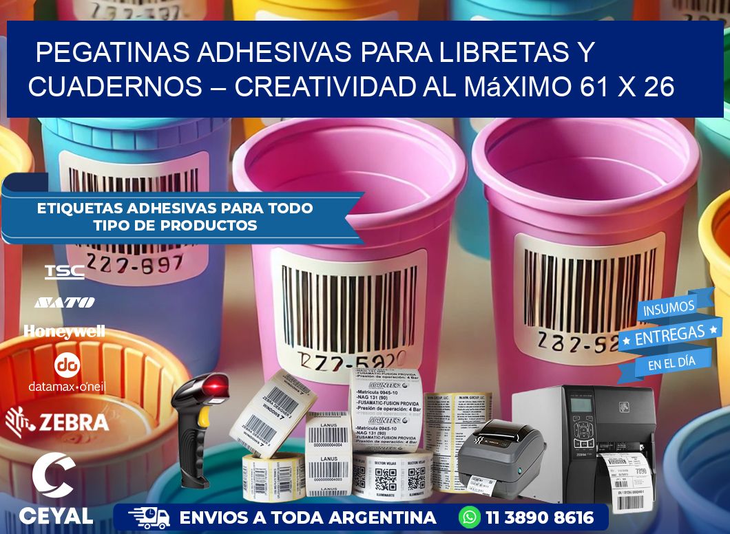 Pegatinas Adhesivas para Libretas y Cuadernos – Creatividad al Máximo 61 x 26