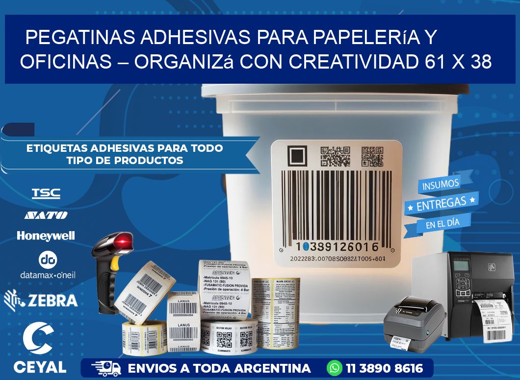 Pegatinas Adhesivas para Papelería y Oficinas – Organizá con Creatividad 61 x 38