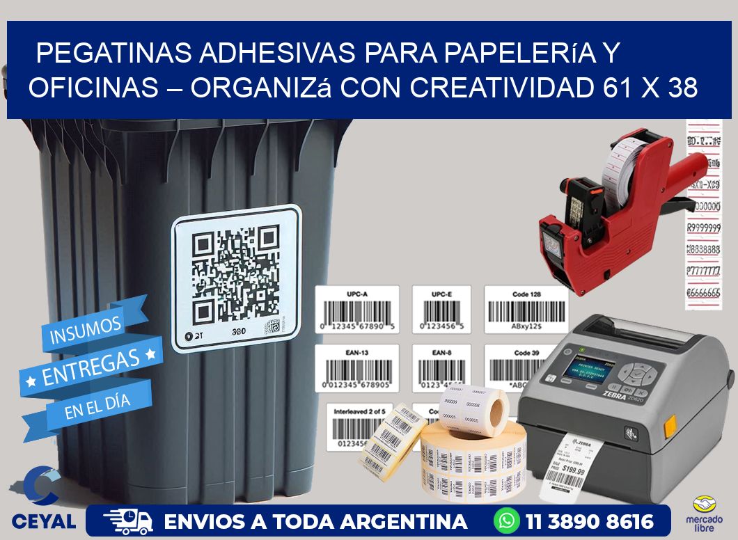 Pegatinas Adhesivas para Papelería y Oficinas – Organizá con Creatividad 61 x 38