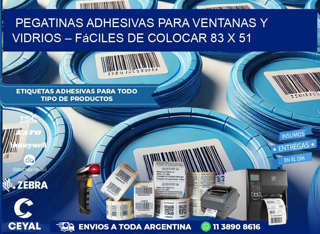 Pegatinas Adhesivas para Ventanas y Vidrios – Fáciles de Colocar 83 x 51