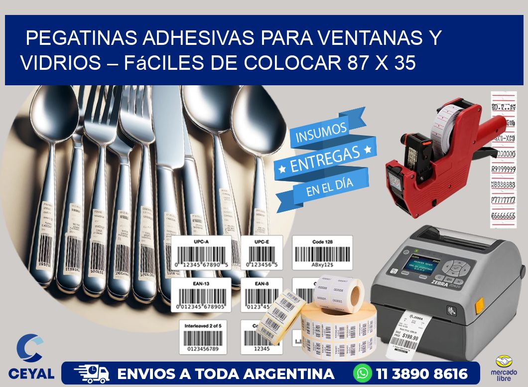 Pegatinas Adhesivas para Ventanas y Vidrios – Fáciles de Colocar 87 x 35