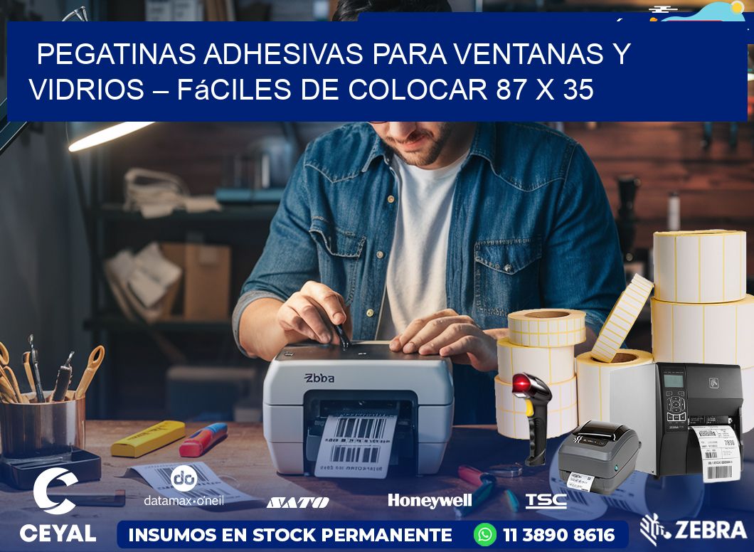 Pegatinas Adhesivas para Ventanas y Vidrios – Fáciles de Colocar 87 x 35