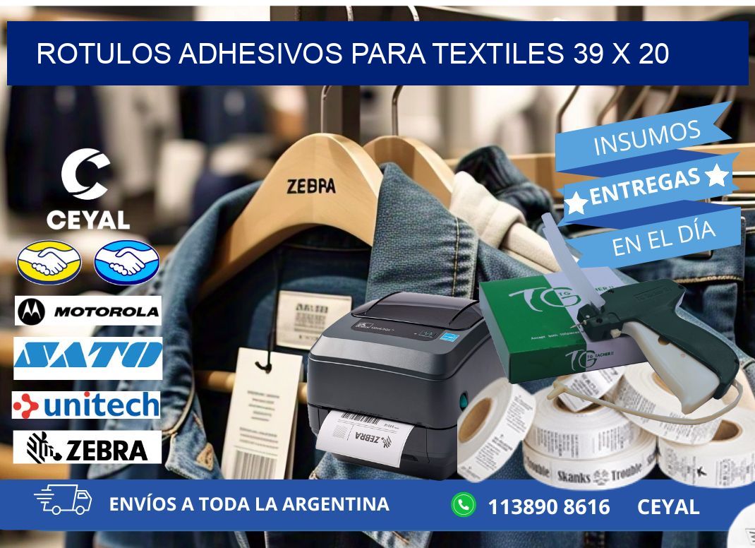 ROTULOS ADHESIVOS PARA TEXTILES 39 x 20