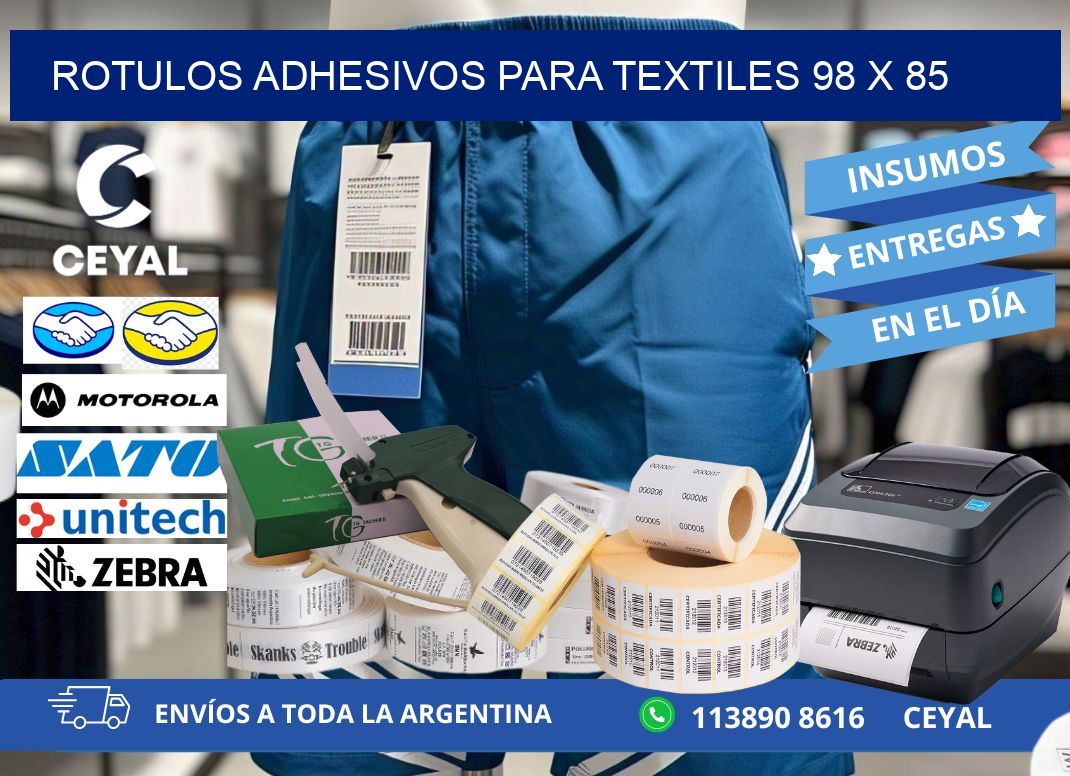 ROTULOS ADHESIVOS PARA TEXTILES 98 x 85