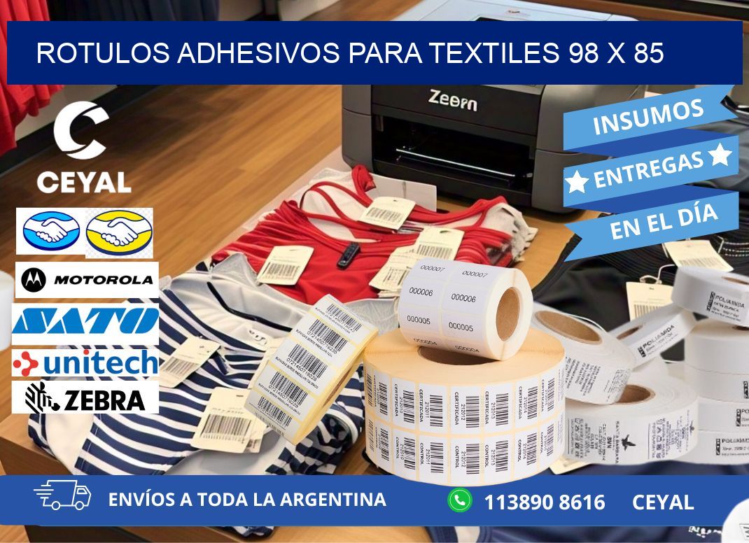 ROTULOS ADHESIVOS PARA TEXTILES 98 x 85