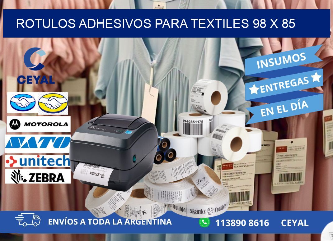 ROTULOS ADHESIVOS PARA TEXTILES 98 x 85