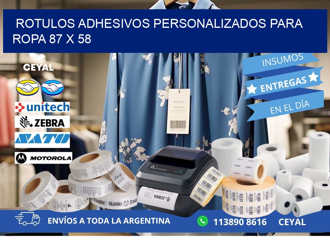 ROTULOS ADHESIVOS PERSONALIZADOS PARA ROPA 87 x 58