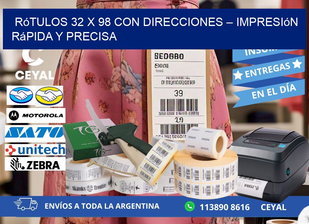 Rótulos 32 x 98 con Direcciones – Impresión Rápida y Precisa