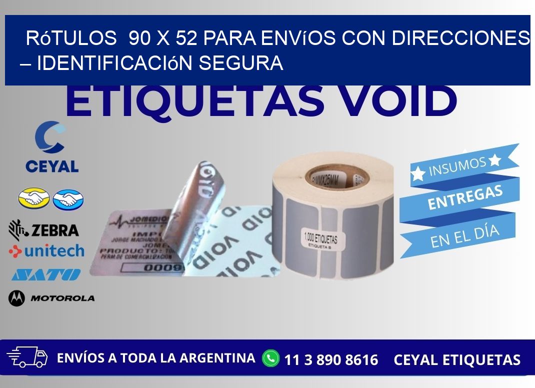 Rótulos  90 x 52 para Envíos con Direcciones – Identificación Segura