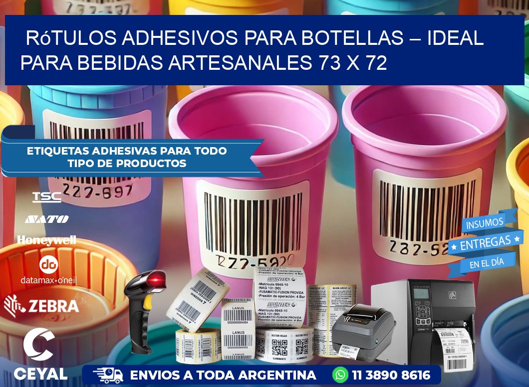 Rótulos Adhesivos para Botellas – Ideal para Bebidas Artesanales 73 x 72