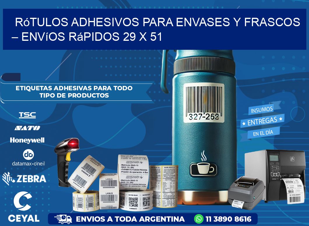 Rótulos Adhesivos para Envases y Frascos – Envíos Rápidos 29 x 51