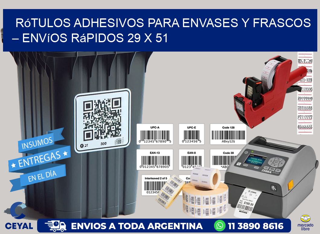 Rótulos Adhesivos para Envases y Frascos – Envíos Rápidos 29 x 51