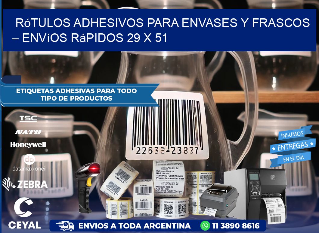 Rótulos Adhesivos para Envases y Frascos – Envíos Rápidos 29 x 51