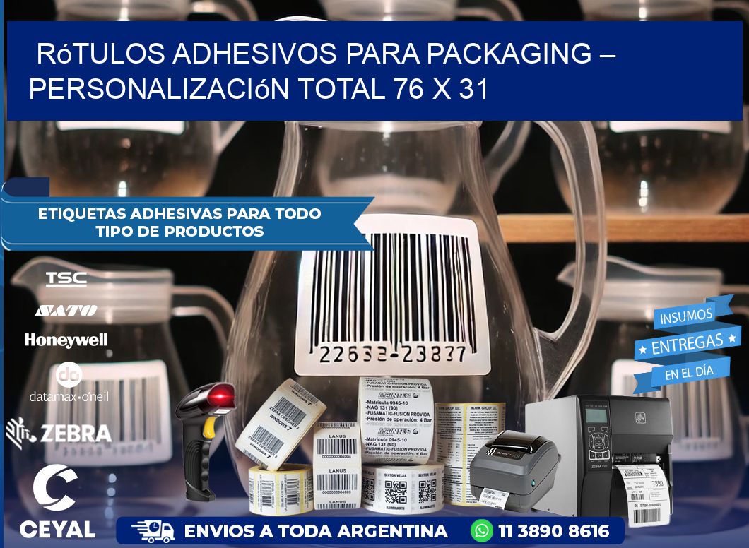 Rótulos Adhesivos para Packaging – Personalización Total 76 x 31