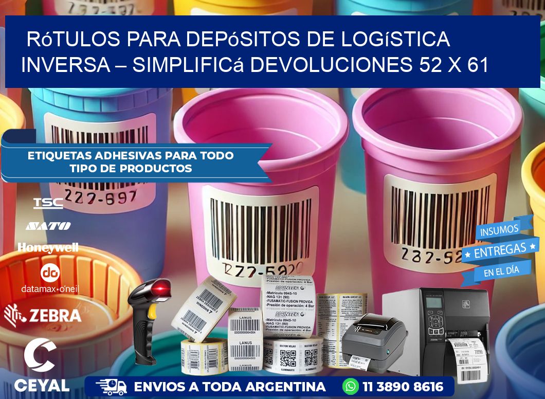 Rótulos para Depósitos de Logística Inversa – Simplificá Devoluciones 52 x 61