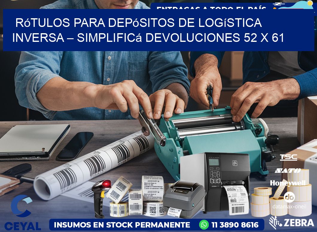 Rótulos para Depósitos de Logística Inversa – Simplificá Devoluciones 52 x 61