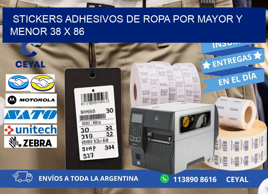 STICKERS ADHESIVOS DE ROPA POR MAYOR Y MENOR 38 x 86