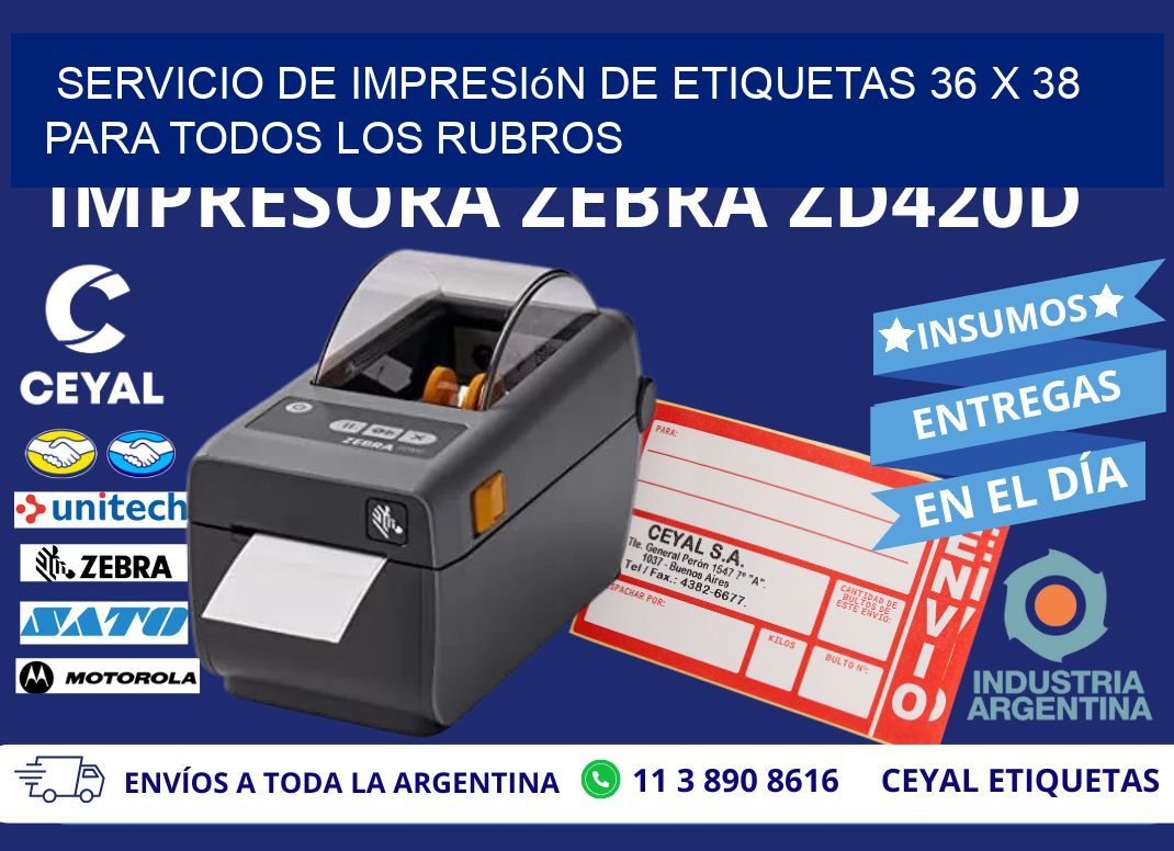 Servicio de Impresión de Etiquetas 36 x 38 para Todos los Rubros