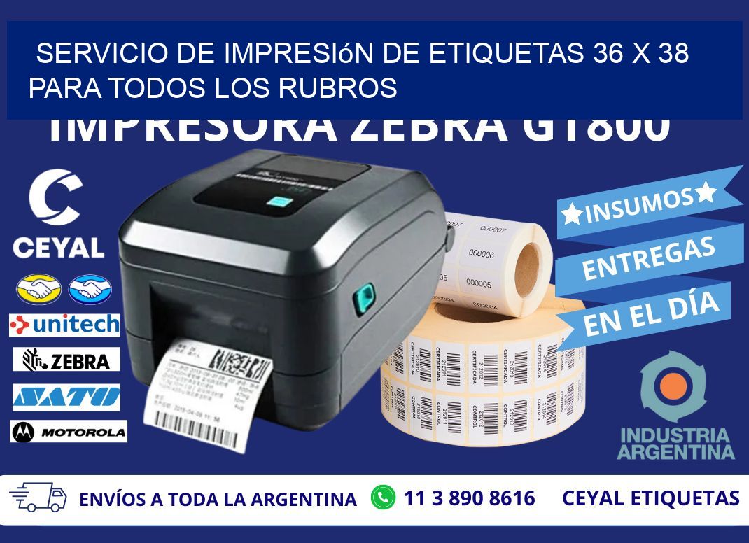 Servicio de Impresión de Etiquetas 36 x 38 para Todos los Rubros